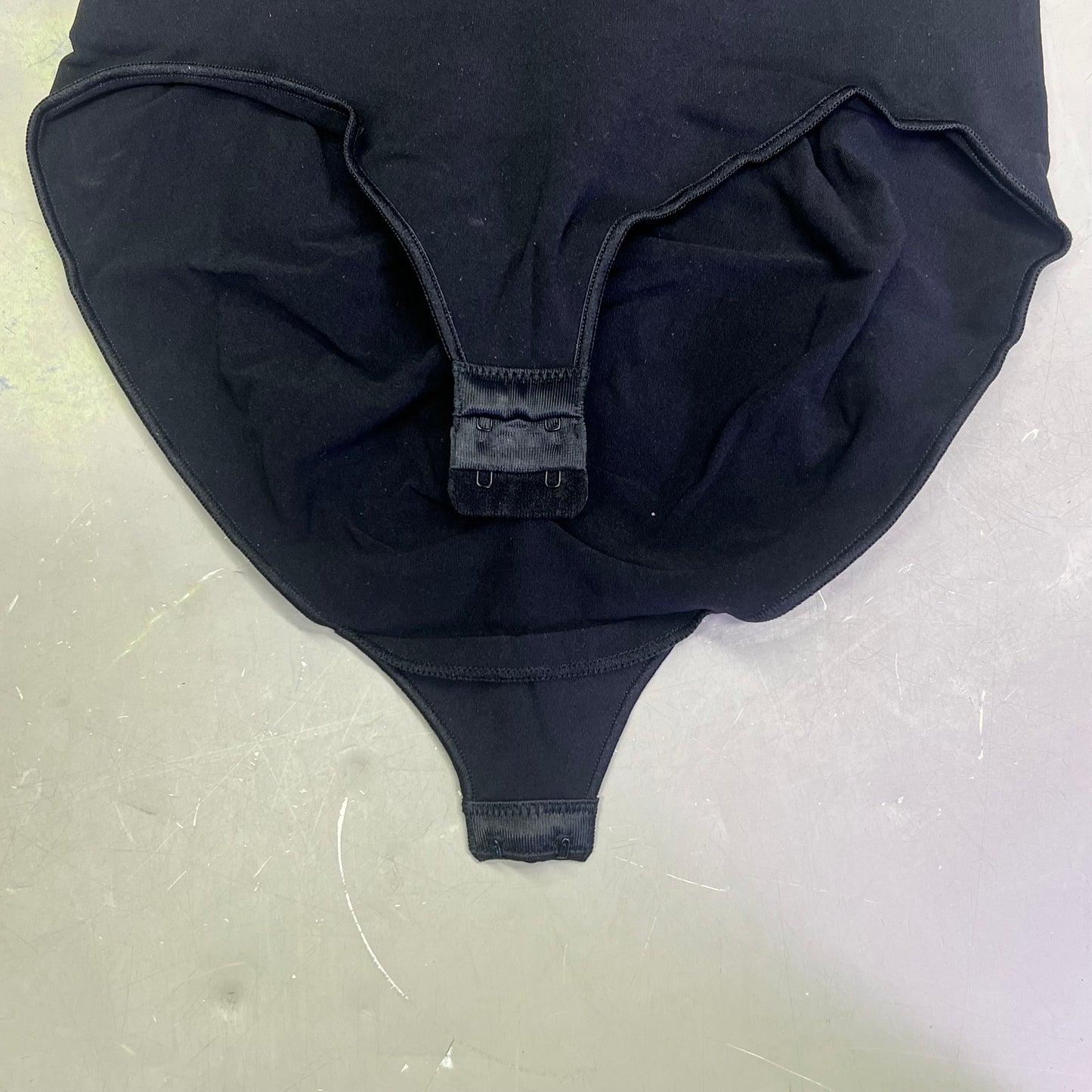 LUXMERY Breathable Stretch Fabric Low Back Sculpting Body Suit Sz XL Black