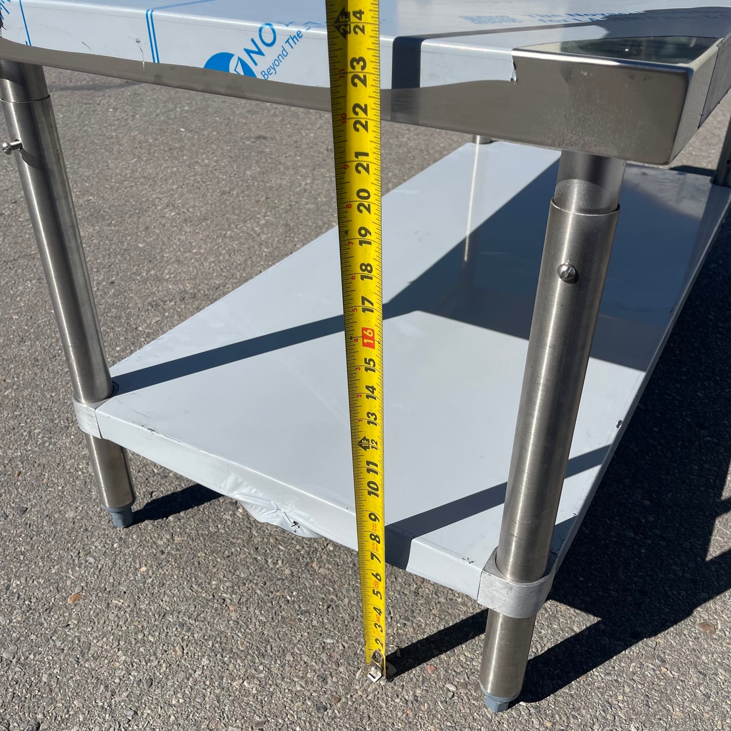 Z@ AERO Work Table 48”x24”x24” Stainless Steel 3TS2448ADJ (As-Is, Missing Foot)