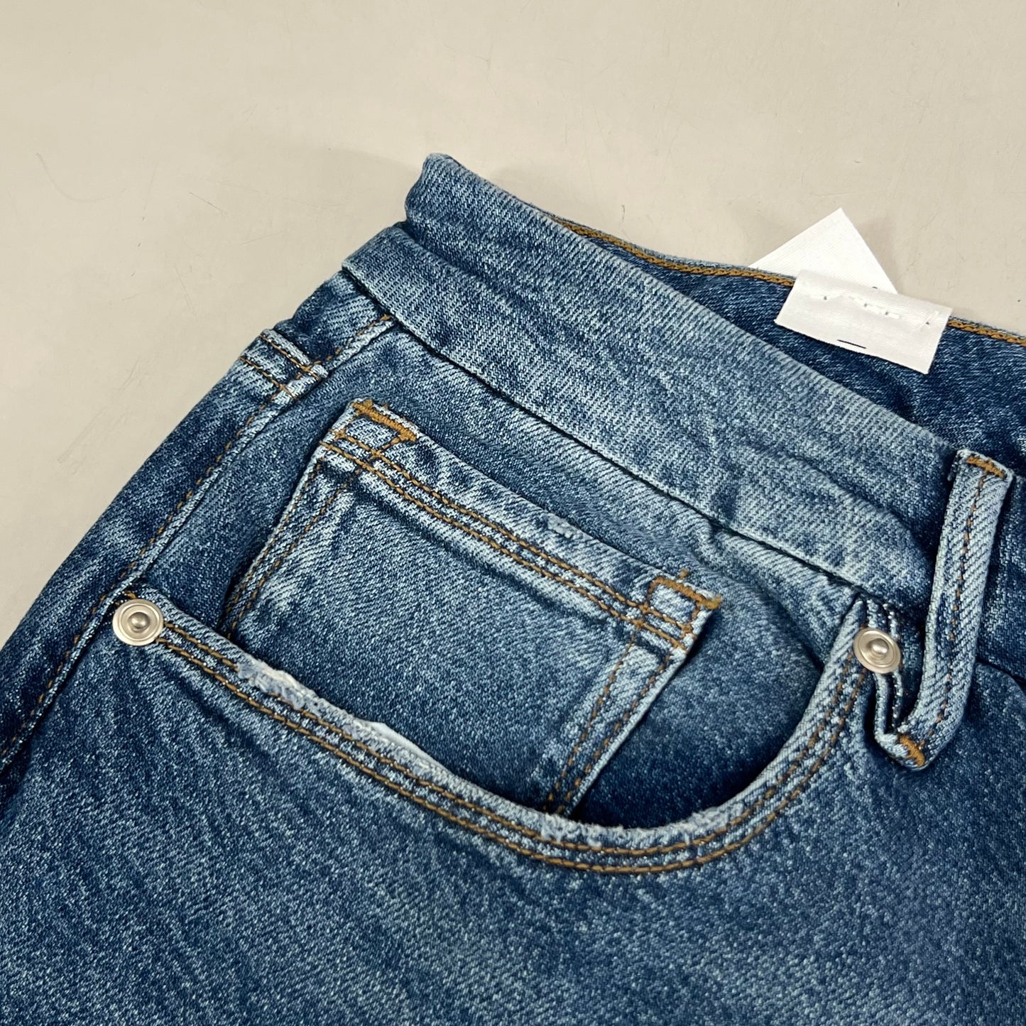 GOOD AMERICAN Good Icon High Rise Straight Leg Jeans Women's Sz 15+ Indigo605 GICNF395T