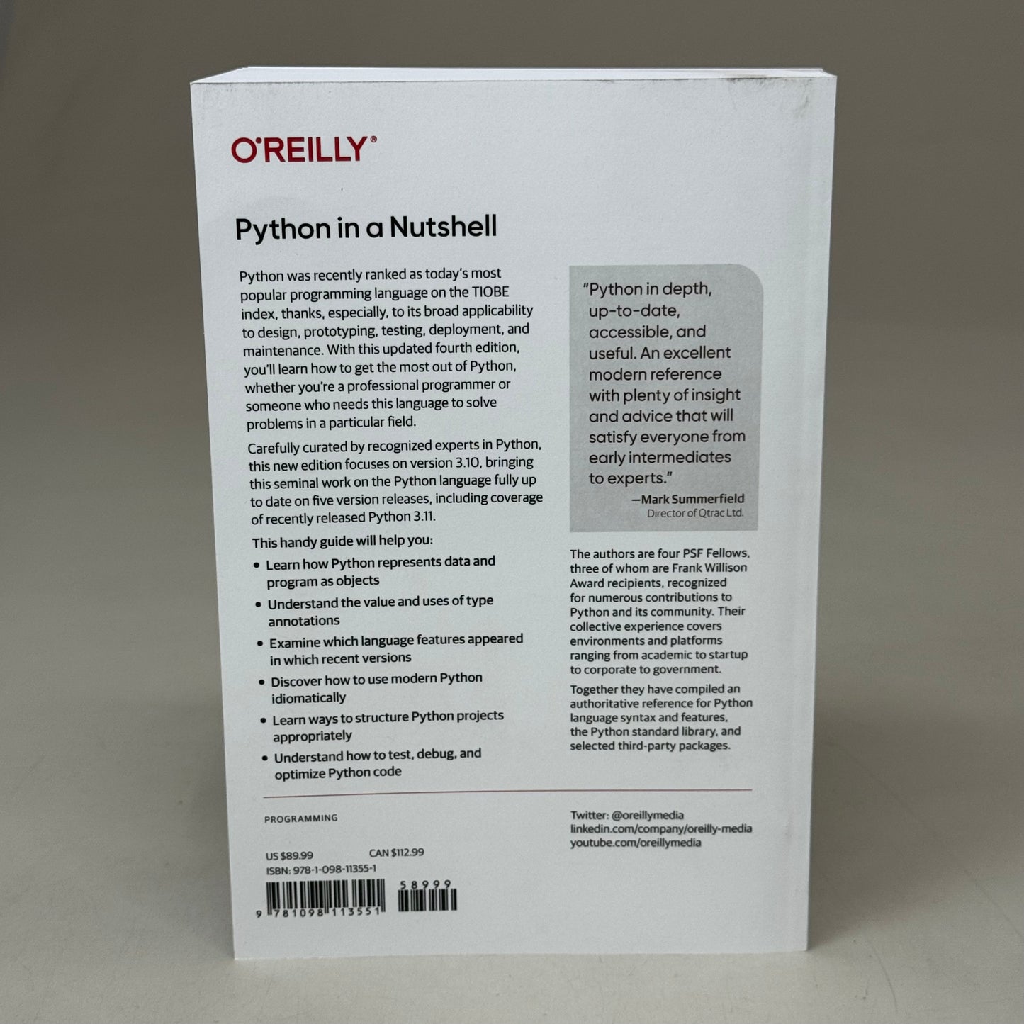 PYTHON IN A NUTSHELL A DESKTOP QUICK REFERENCE By Alex Martelli & Others Book 735 Pages