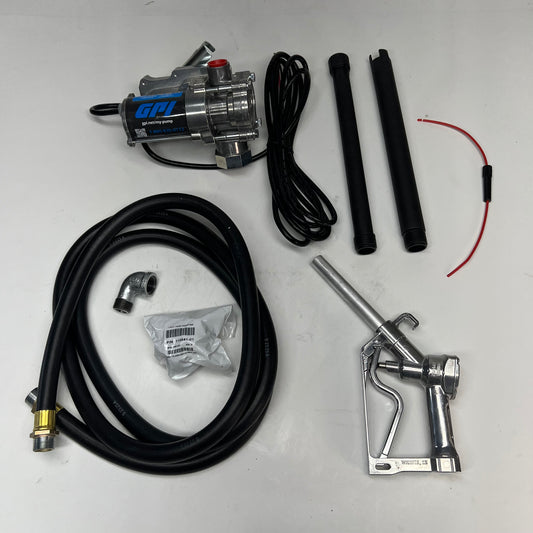GPI Transfer Tank Pump Kit W/ Spin Collar 8 Gal Per Minute 12V Silver 137100-05
