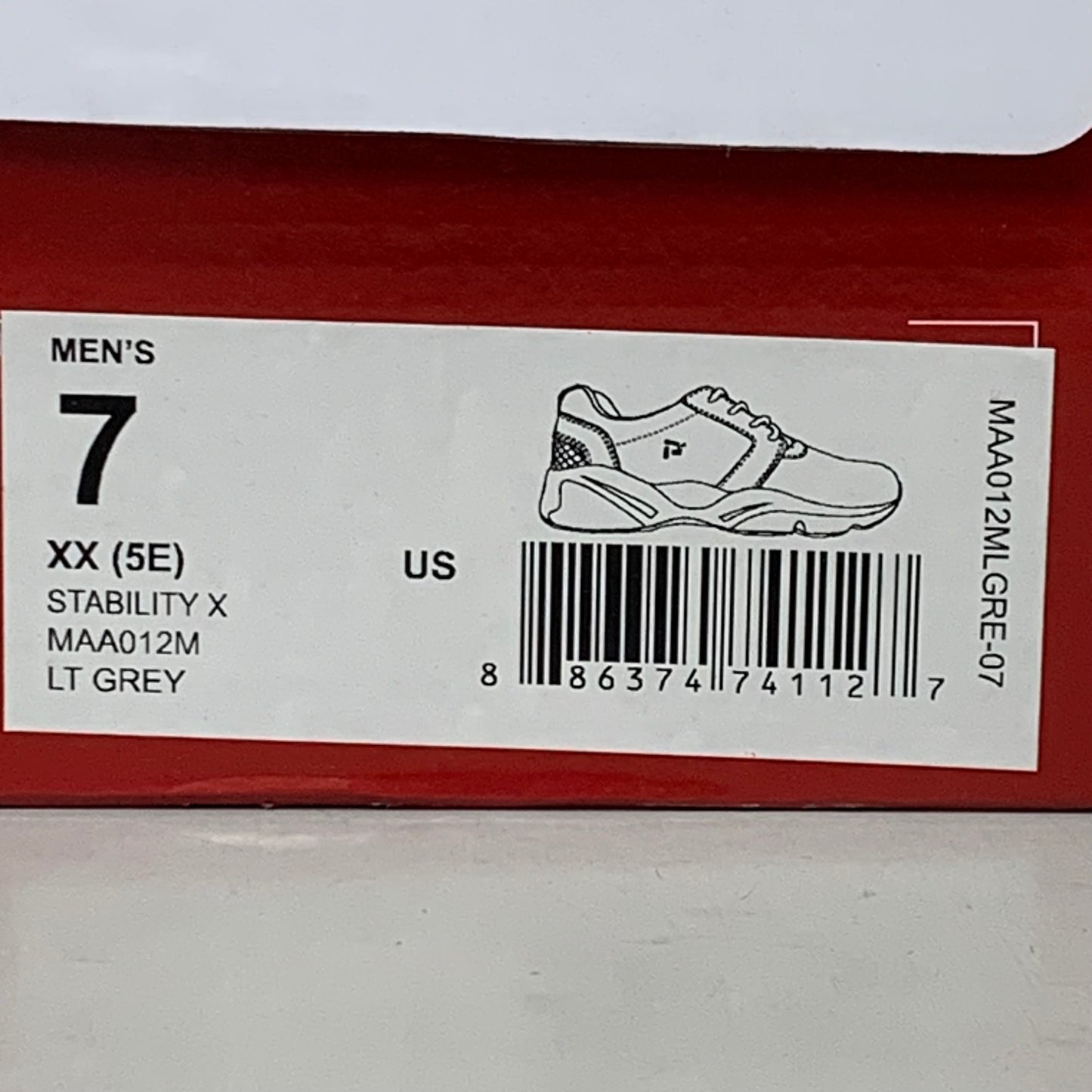 PROPET Stability X Sneaker Shoes XX(5E) Men's SZ 7 LT Grey MAA012MLGRE-07