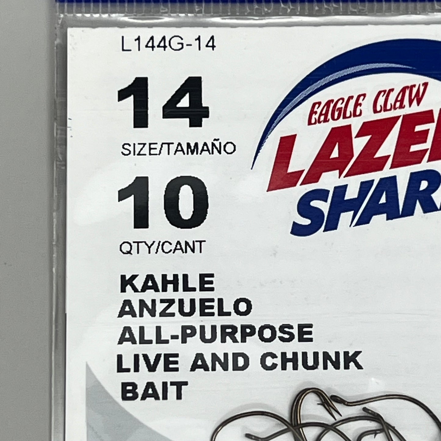 EAGLE CLAW (5 PACK) All Purpose Khale Live/Chunk Bait Bronze #14 10pc L144G-14