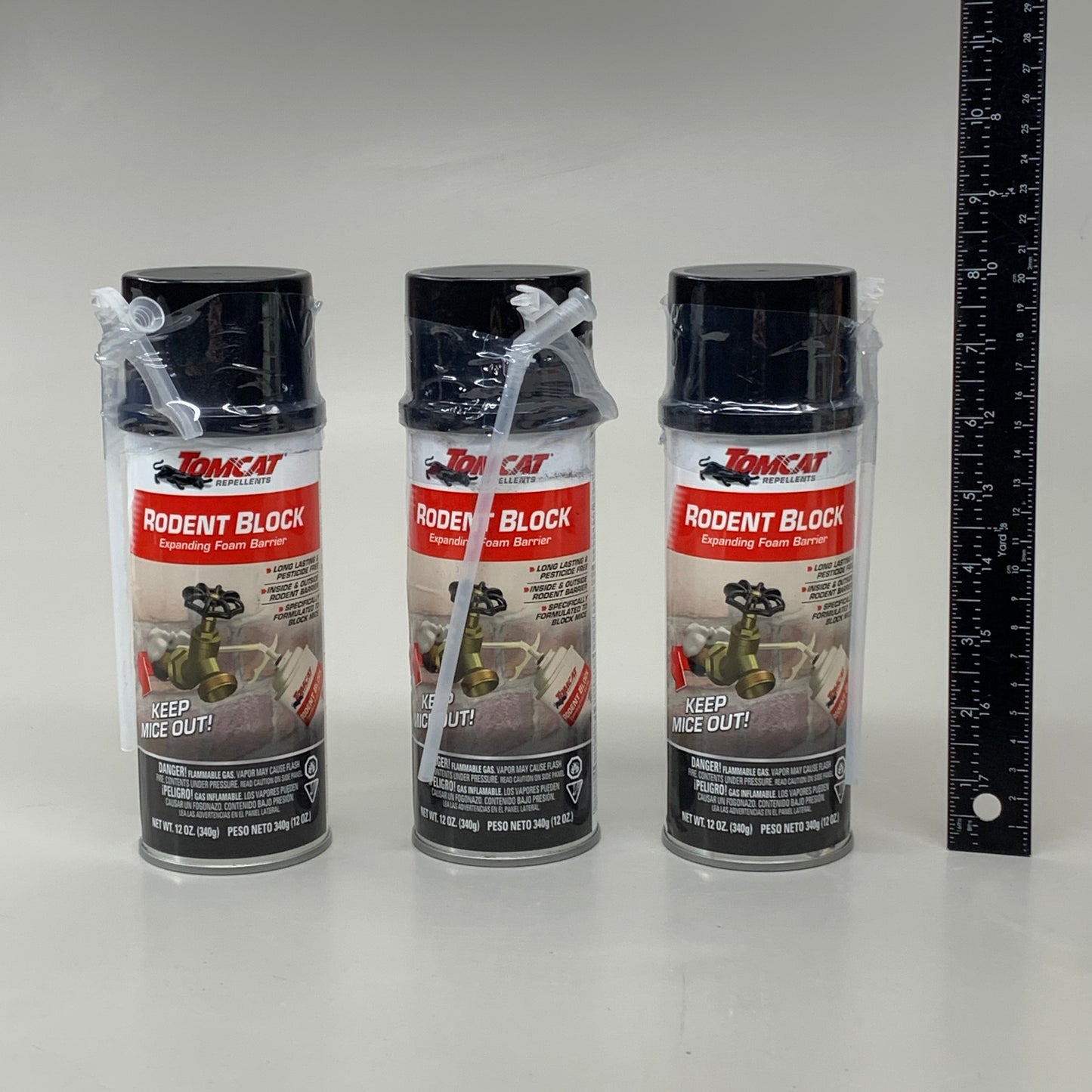 TOMCAT (3 PACK) Repellents Rodent Block Expanding Foam Barrier 12 oz 4418510