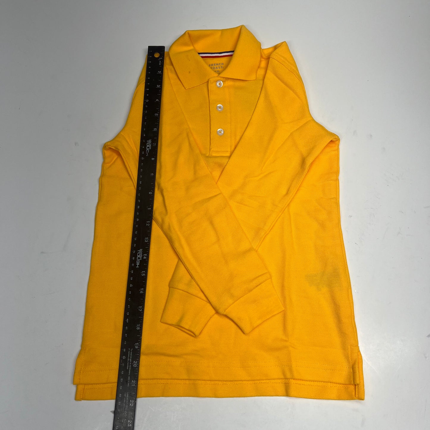 ZA@ FRENCH TOAST  Schoolwear Made for Kids Long Sleeve Polo Boys Sz M Gold 1009