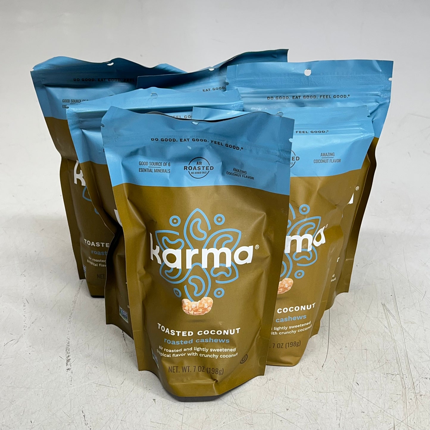 KARMA (6 PACK) Toasted Coconut Roasted Cashews 6 Essential Minerals 7oz BB 04/27