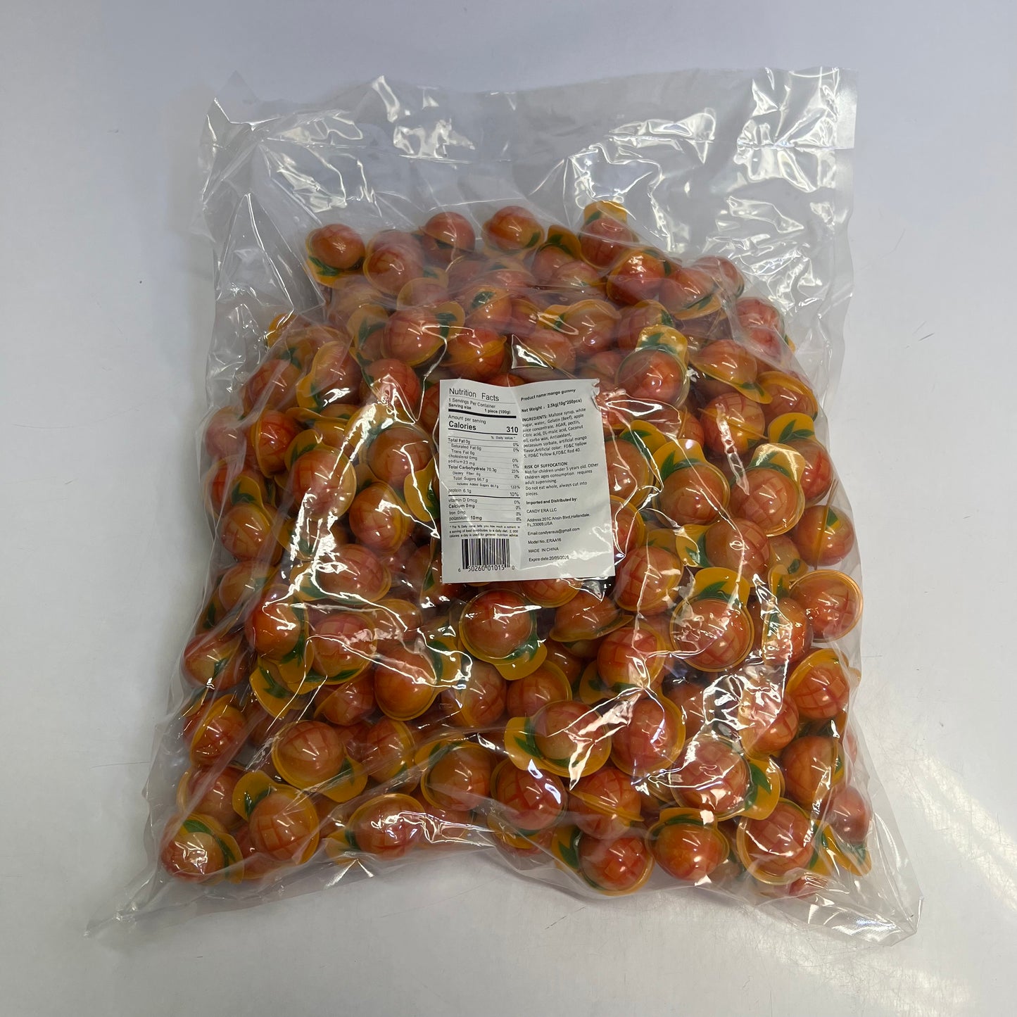CANDY ERA (5 LBS BAG) Wholesale Fruit Gummy 3D Jelly Candy Mango Flavor BB 05/26