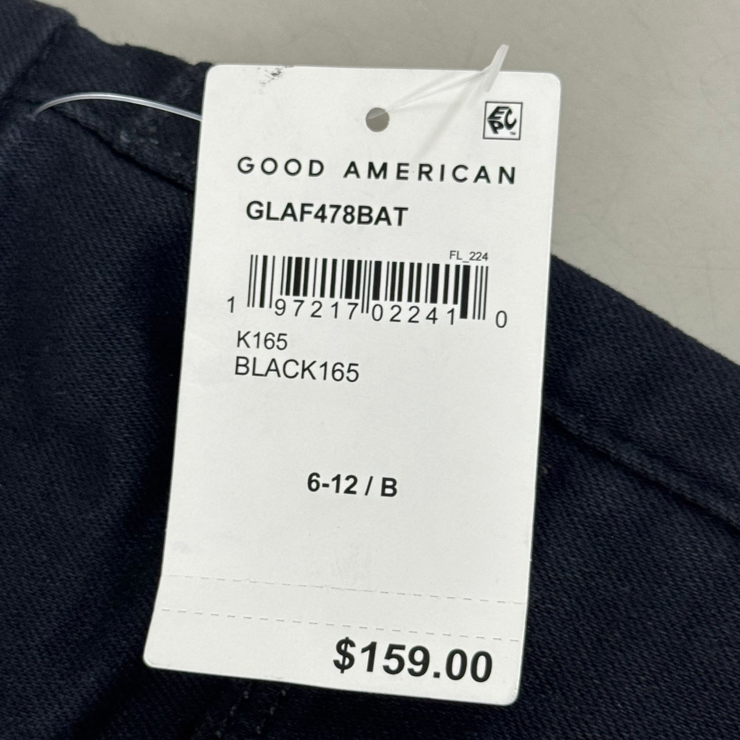 GOOD AMERICAN Always Fits Good Legs Skinny Women's Sz 6/12B Black165 GLAF478AT