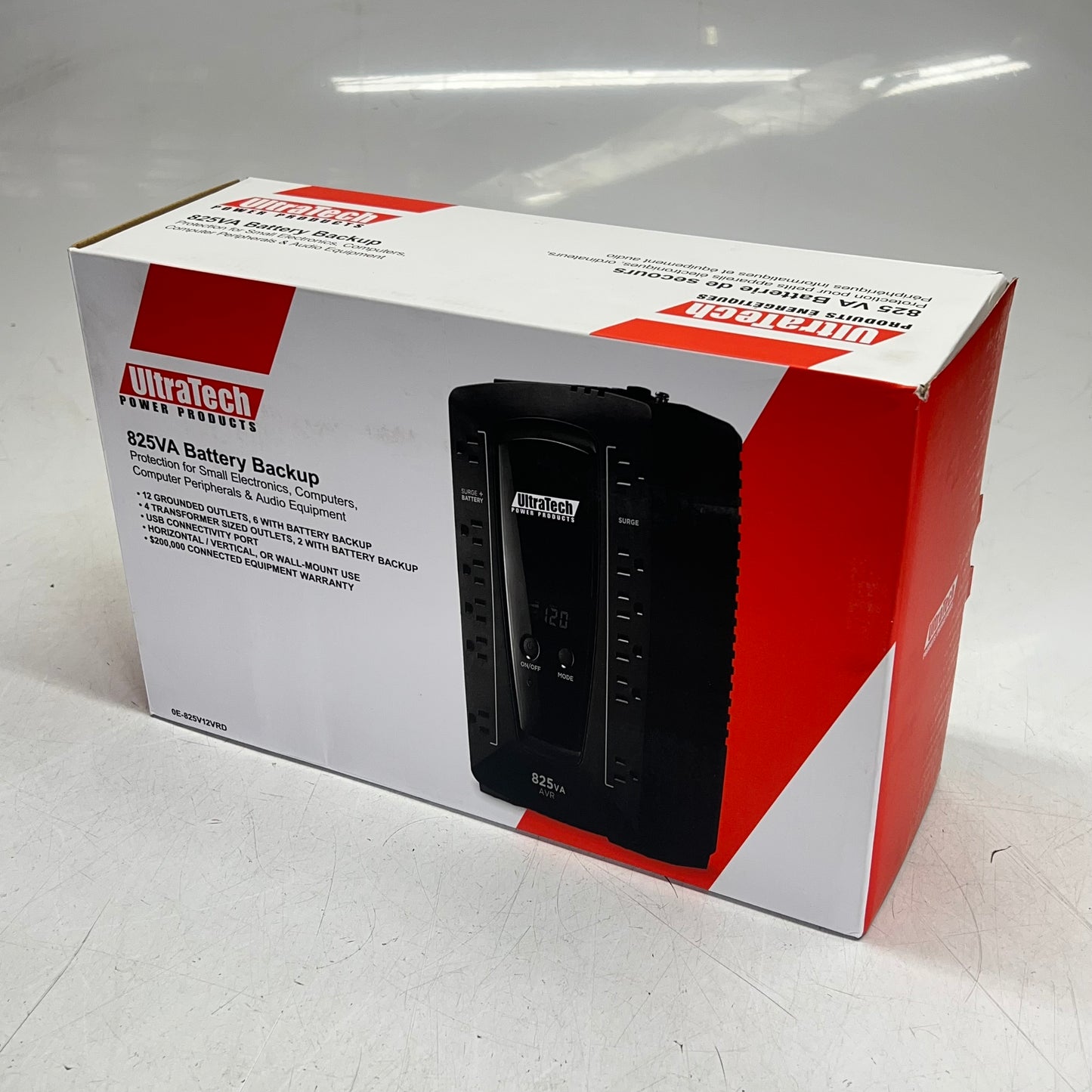 ULTRATECH Battery Backup Line-interactive Compact Ups 12 Outlet 0E-825V12VRD