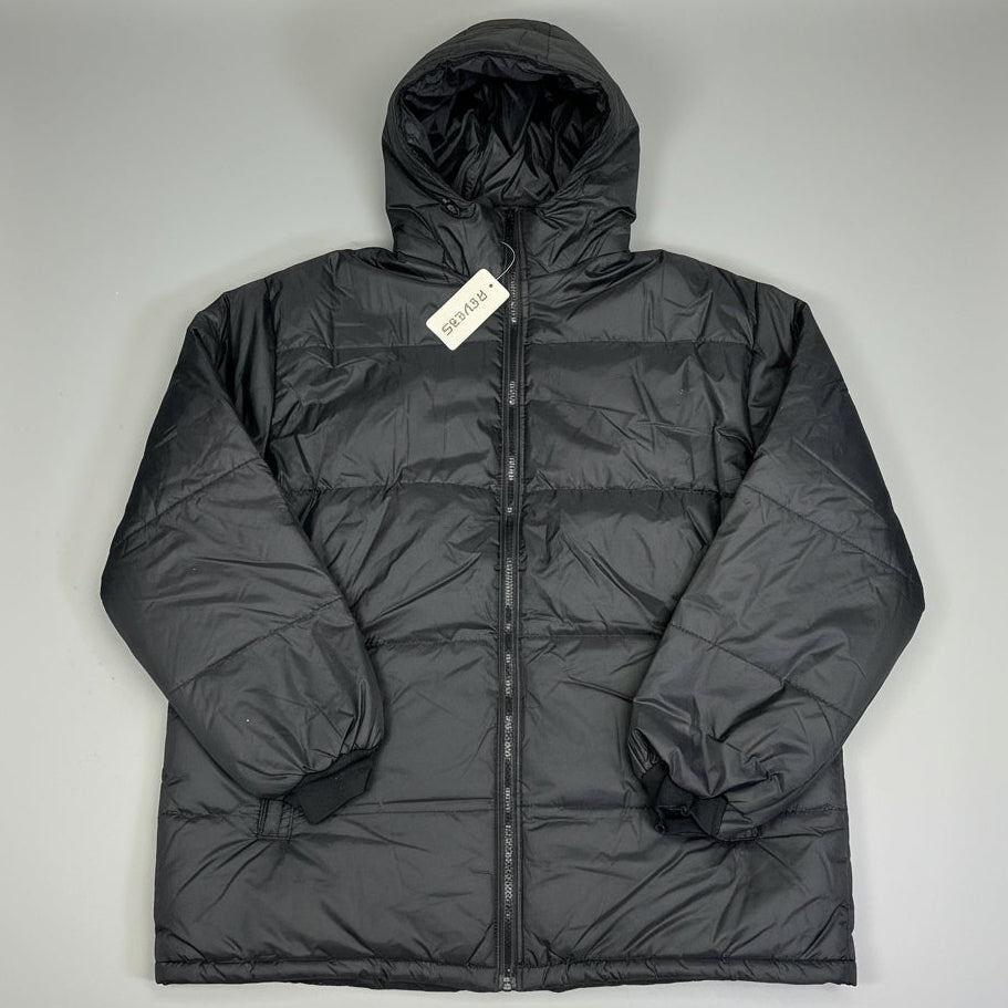 REVESS Fleece Lined Stripe Quilt Coat W/ Detachable Hood Men's Sz 3X Black