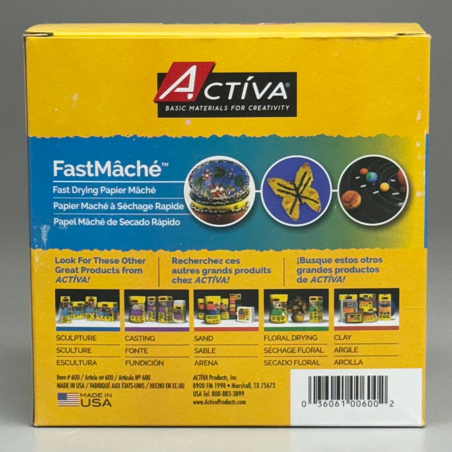 ACTIVA Basic Materials For Creativity FastMache Fast Drying Paper Mache 24oz White