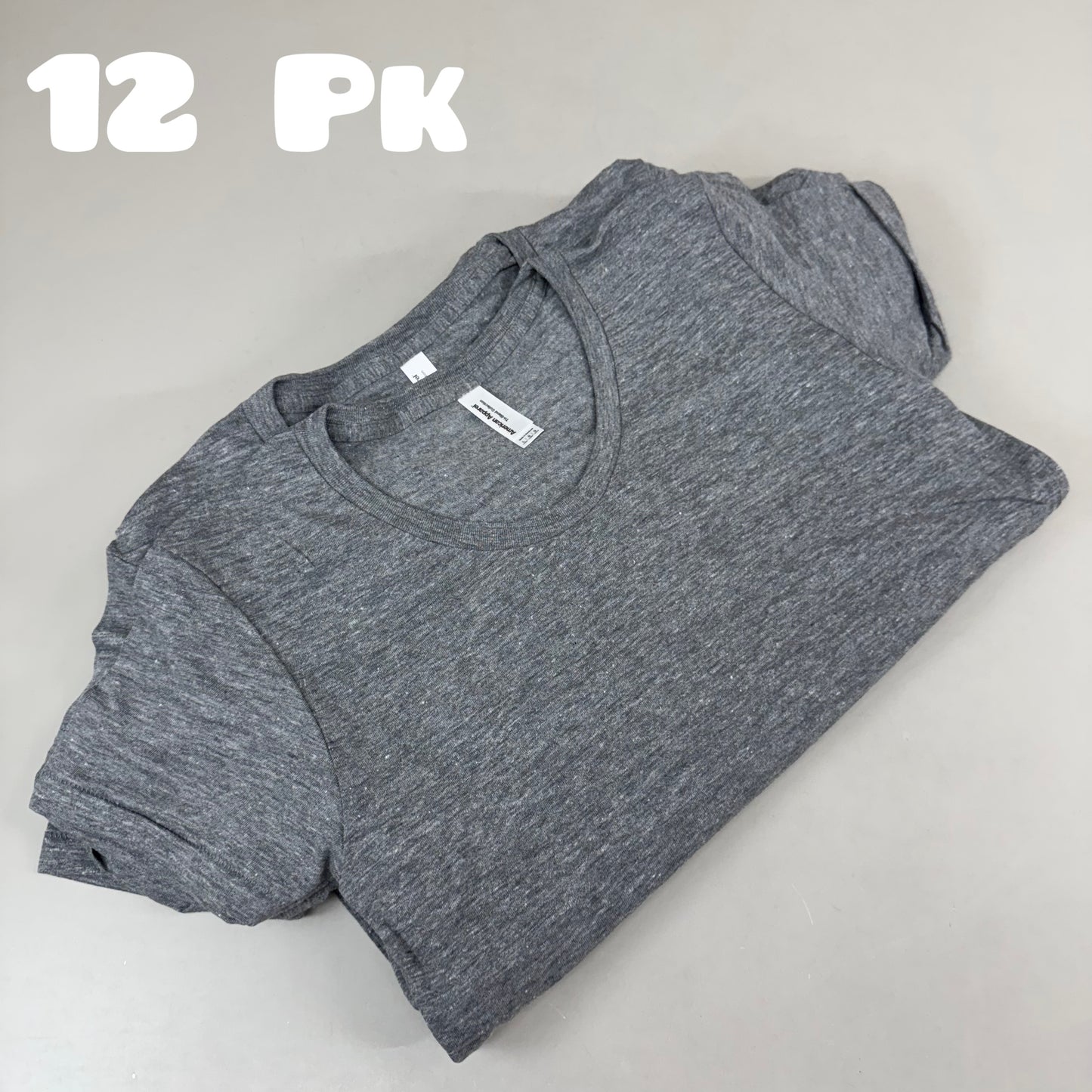 AMERICAN APPAREL (12 Pack) Tri-Blend Track T-shirt Women's Large Grey