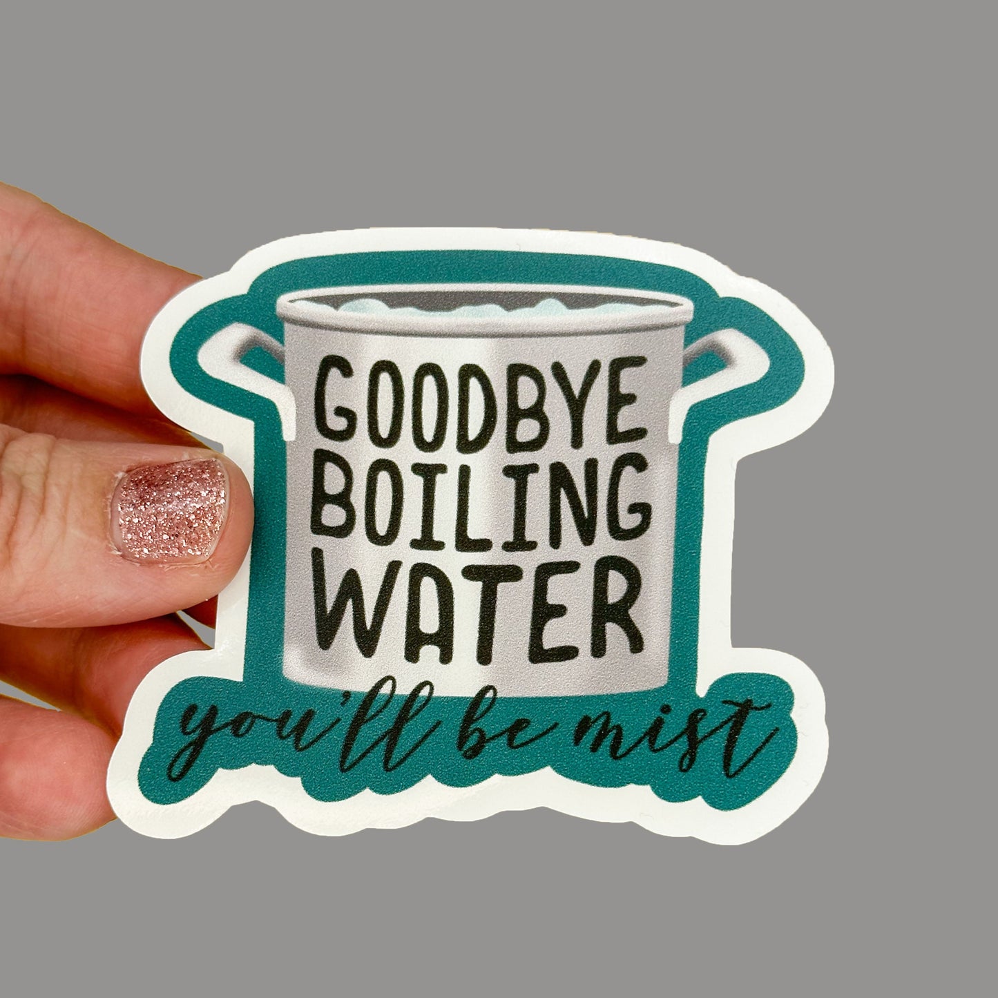 Hales Yeah Design Boiling Water Sticker ~3" at Longest Edge