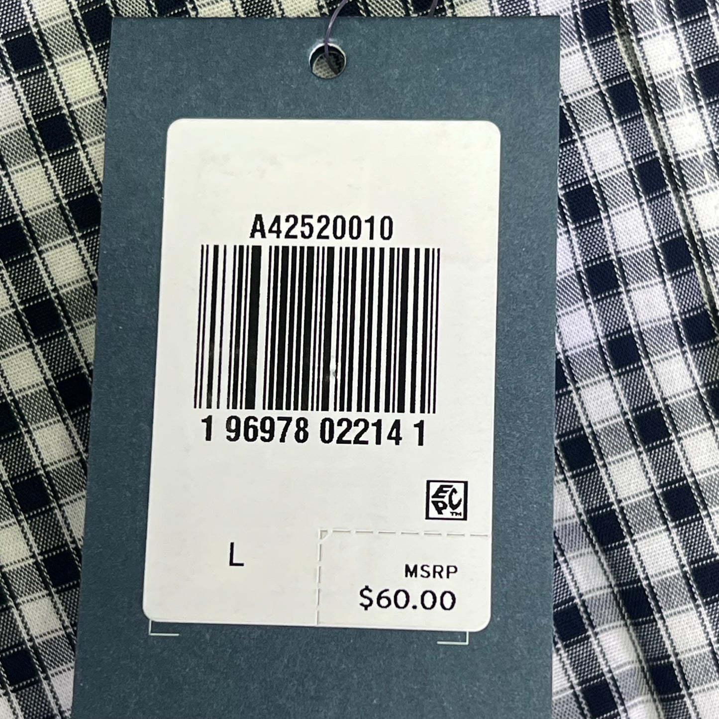 DOCKERS Signature Stain Defender Button Up Shirt Men's Sz L Navy Blue A42520010