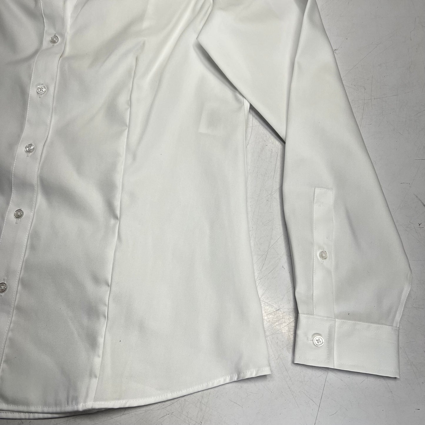 JONES New York Easy Care Professional Button Up Collared Shirt Women's Sz M White