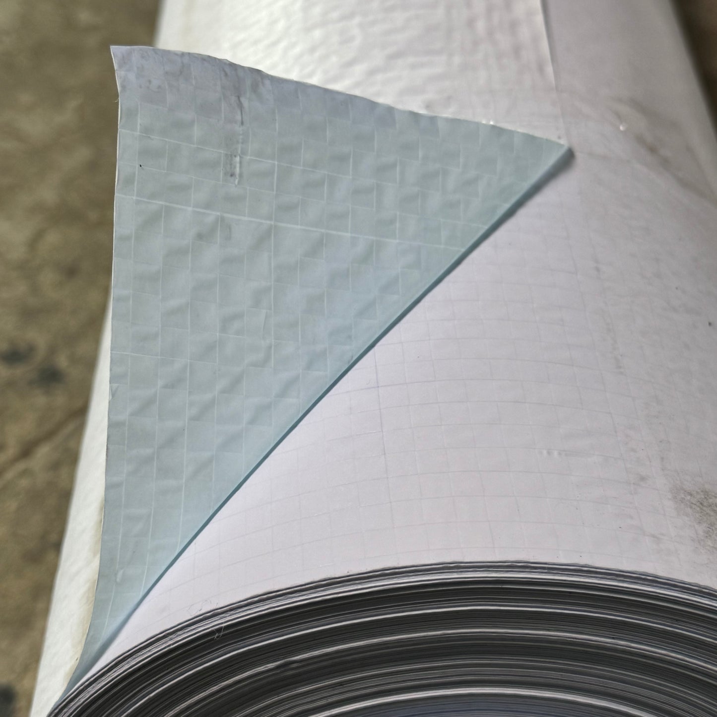 Heavy-Duty Reinforced Tarp Roll 60”W x 600’ White/Blue Waterproof