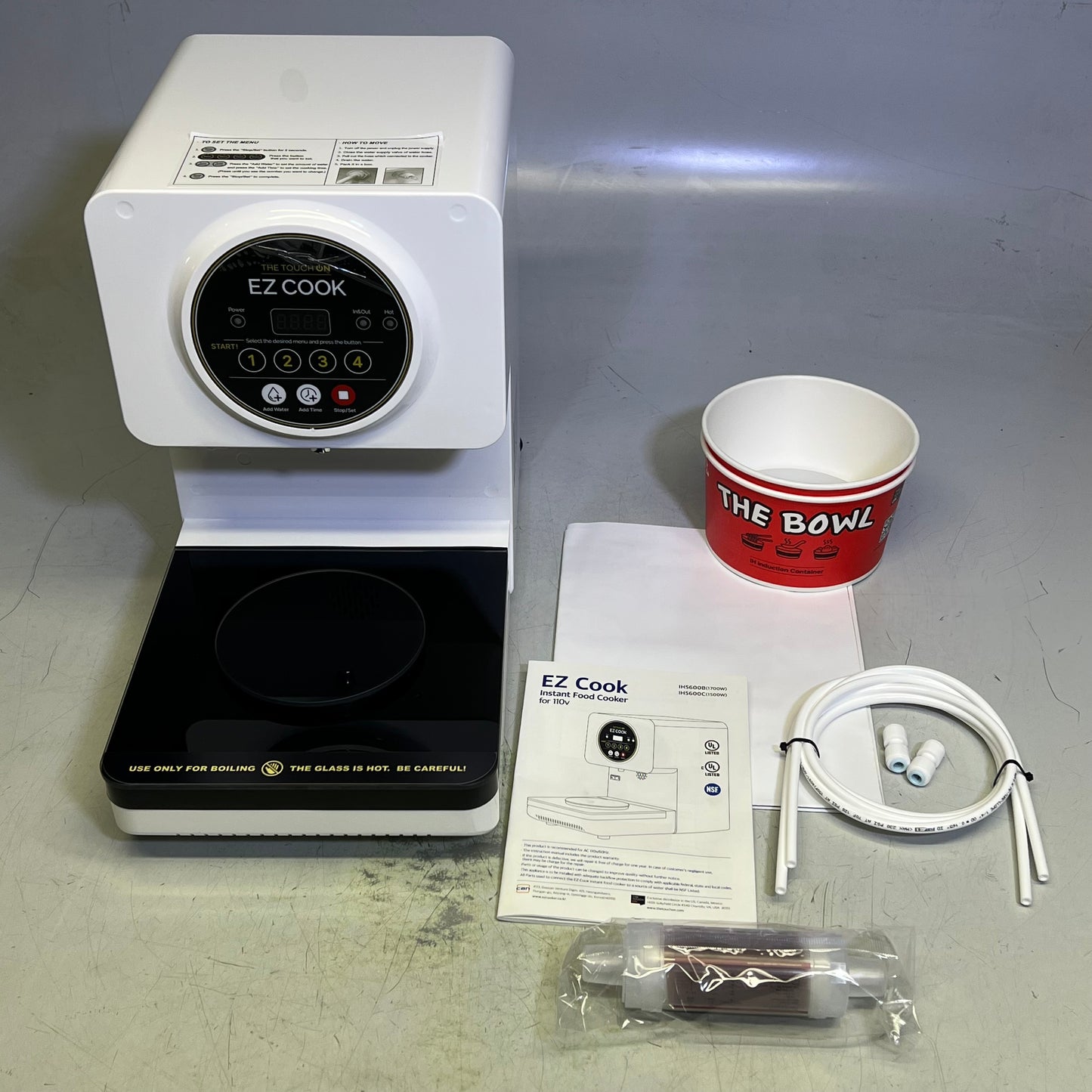 EZ COOK The Touch On Compact Ramyun Cooker Adjustable Settings White/Black H5600