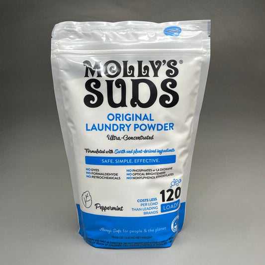 ZA@ MOLLY'S SUDS Original Laundry Powder Ultra-Concentrated Peppermint 79 oz 120 Loads