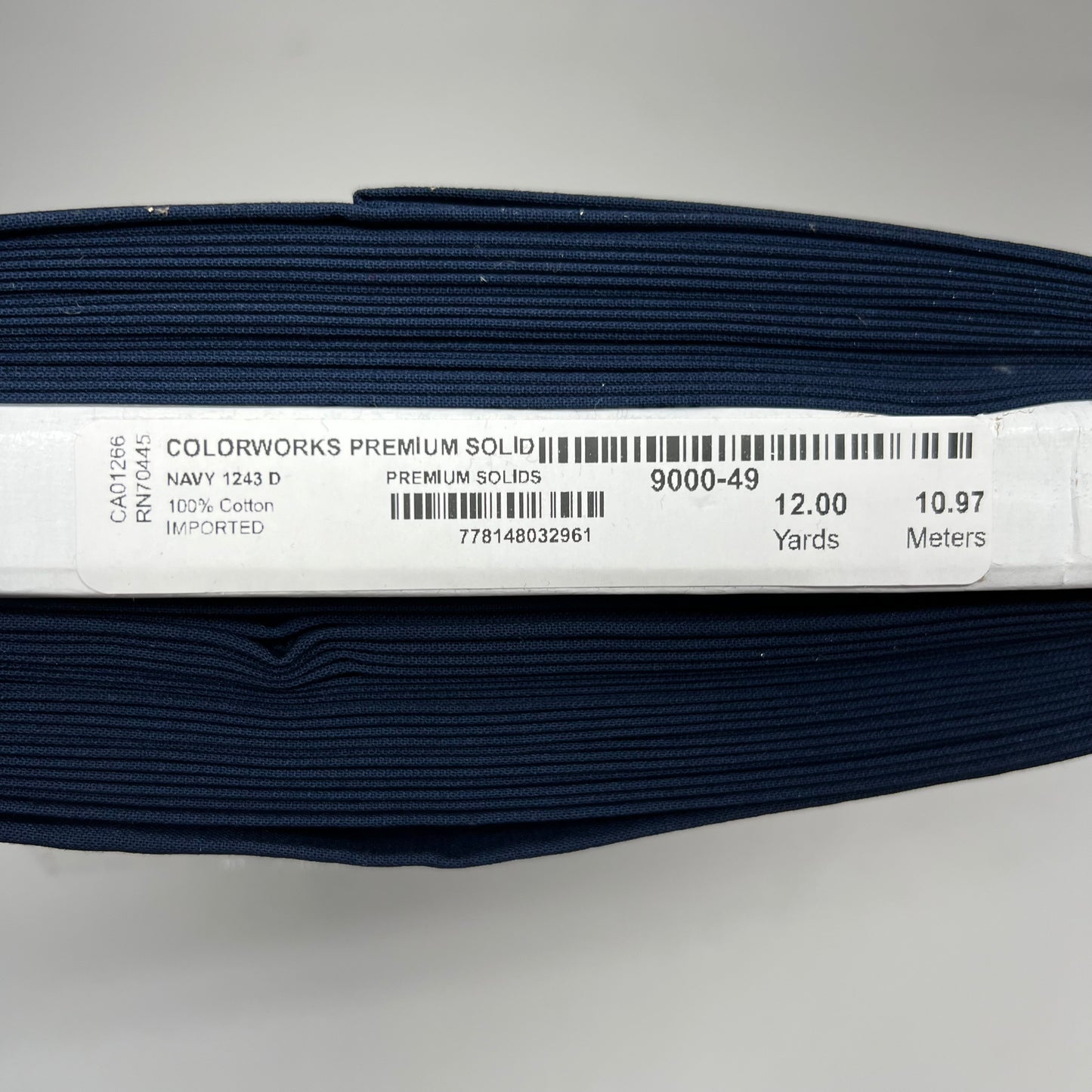 NORTHCOTT Colorworks Premium Solid Soft Fabric 12 yds Navy 1243D 9000-49