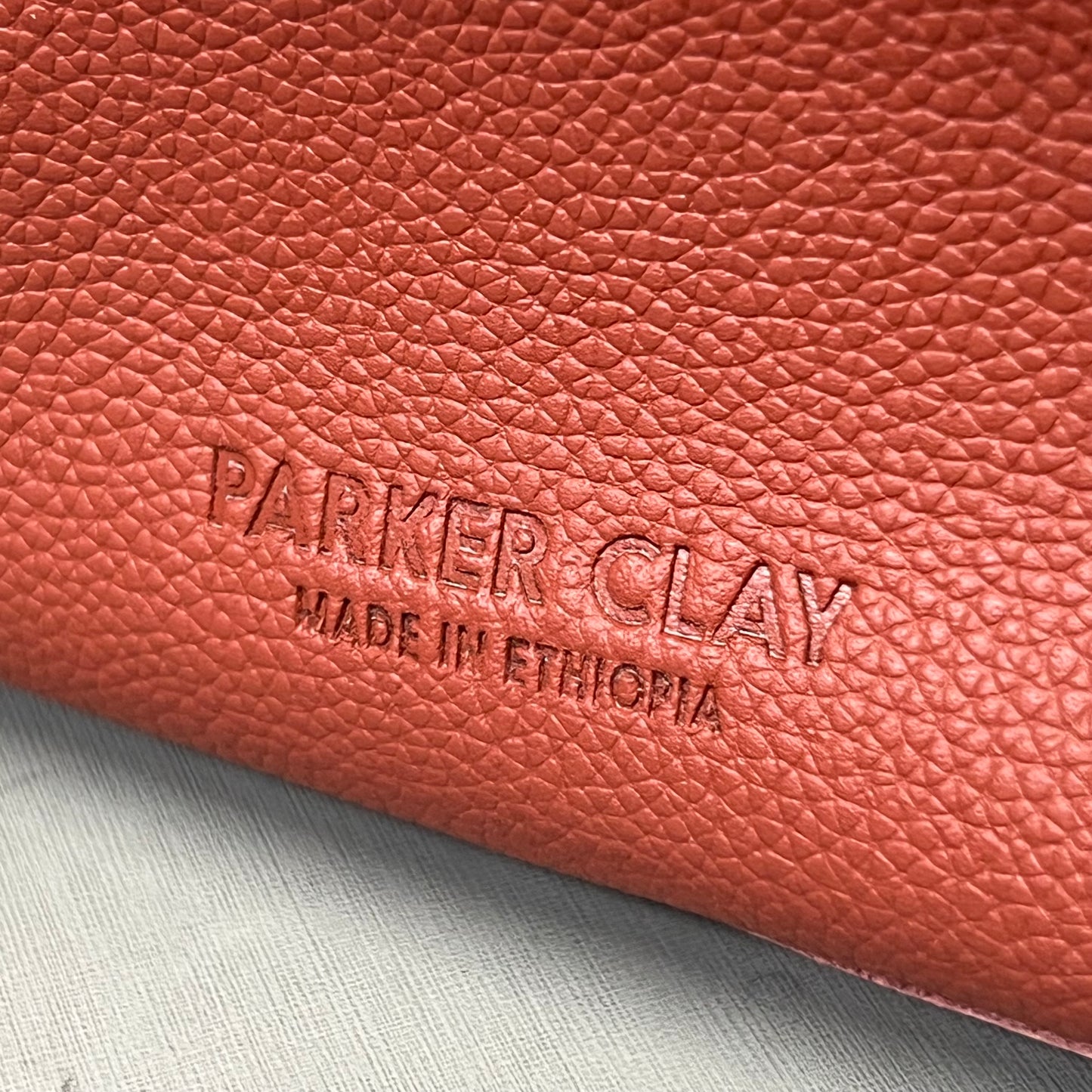 PARKER CLAY Limited Edition Napa Handbag W/ Removable Strap 12"x9"x6", 5" Handle Drop Wine Red