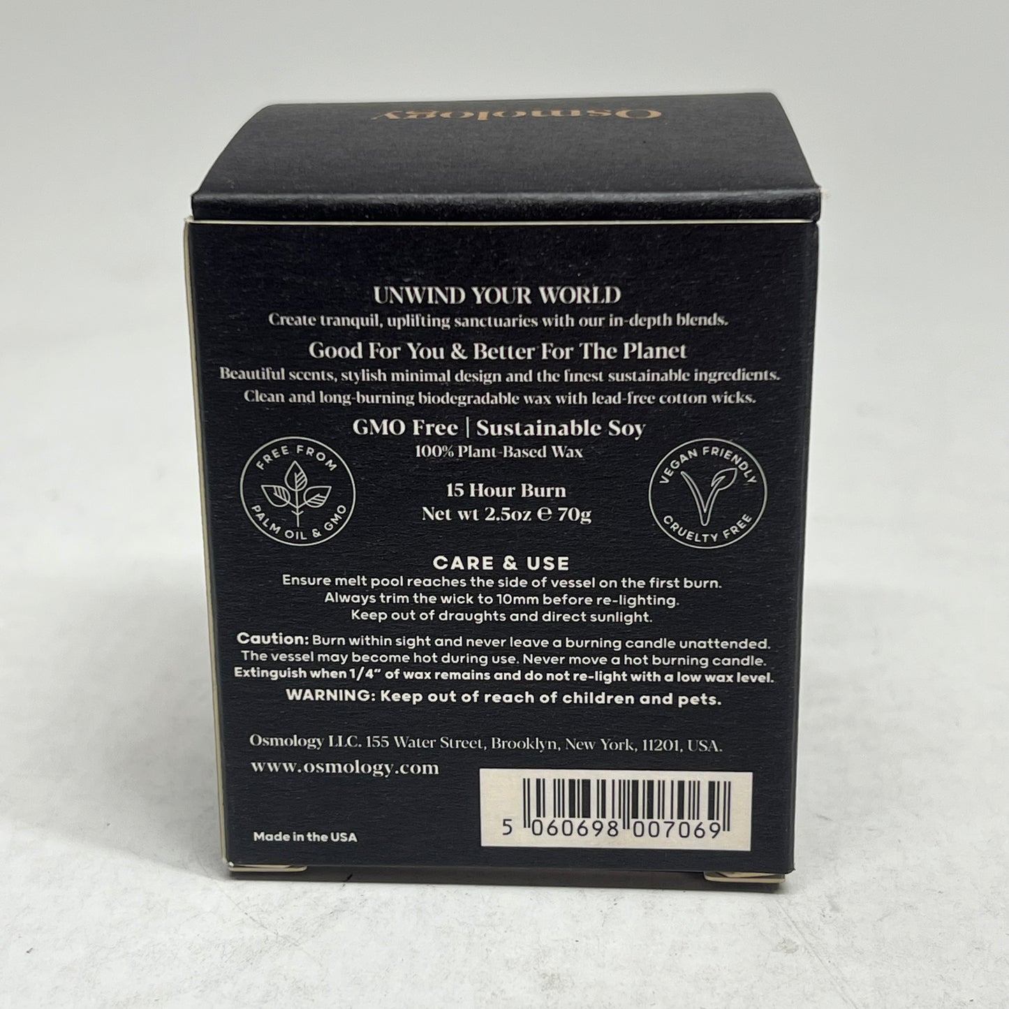 OSMOLOGY (2 PACK) Indian Sandalwood Candle 15 hr Burn 2.5 oz Grey OSM0168