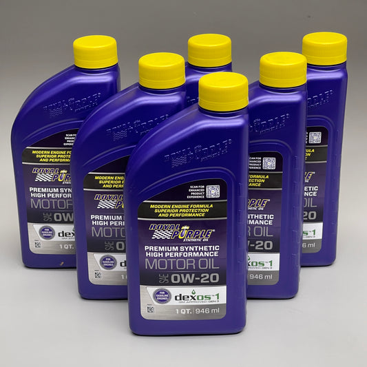 ROYAL PURPLE 6PK! Synthetic Oil SAE 0W-20 1 QT (New)