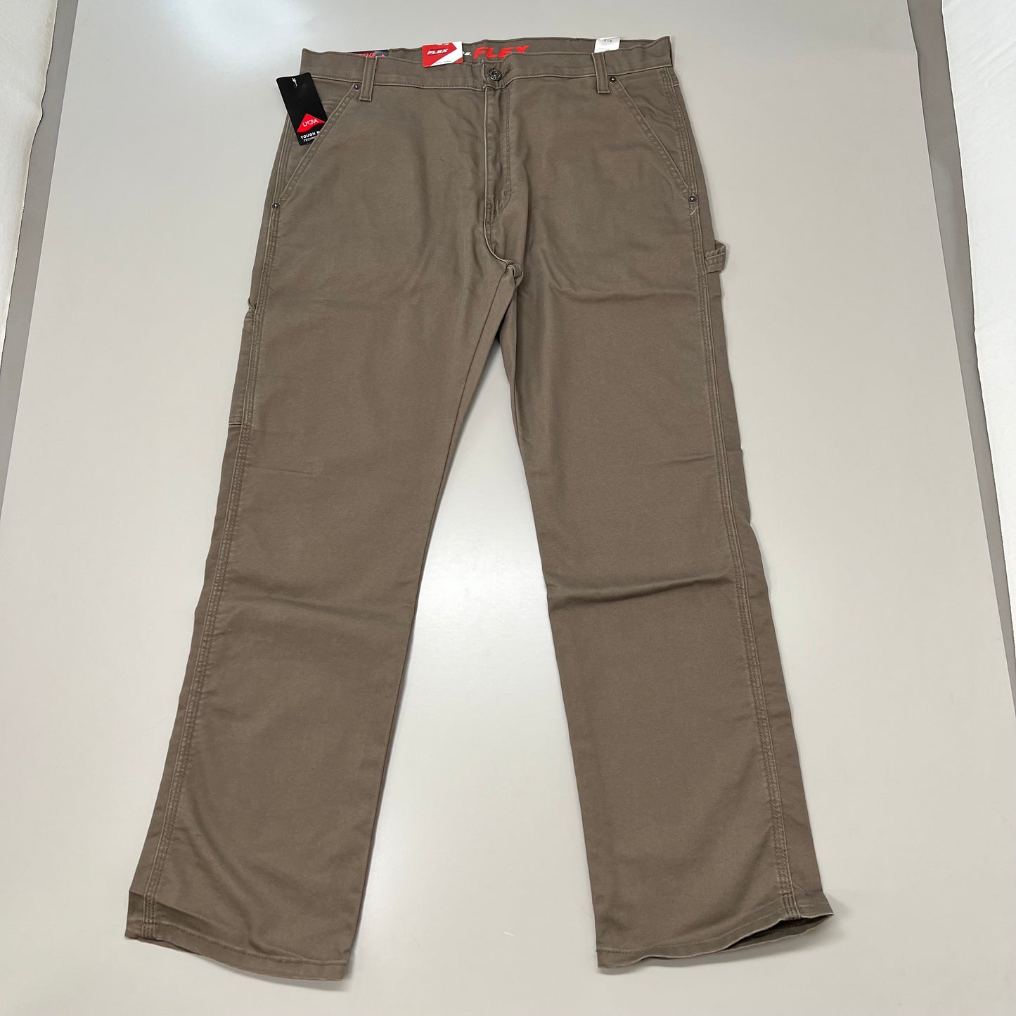 DICKIES Flex Regular Fit Double Knee Pant Men's Sz 36X32 Stonewashed Mushroom