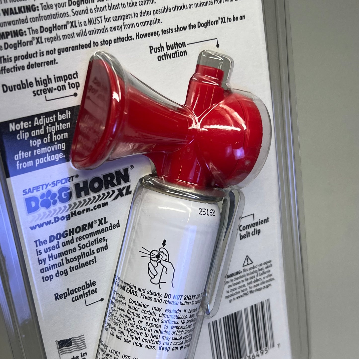 SAFETY SPORT Dog Horn Training & Deterring Attacks W/ Belt Clip USA Made 1.8 oz