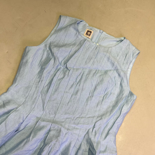ANNE KLIEN Knee Length Lined Summer Dressed Womens Sz 8 Bright Water Blue (Used)