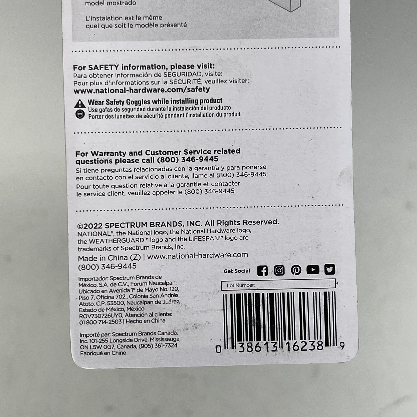 NATIONAL HARDWARE (3 PACK) Barrel Bolt 6" Zinc Plated Silver N162-388