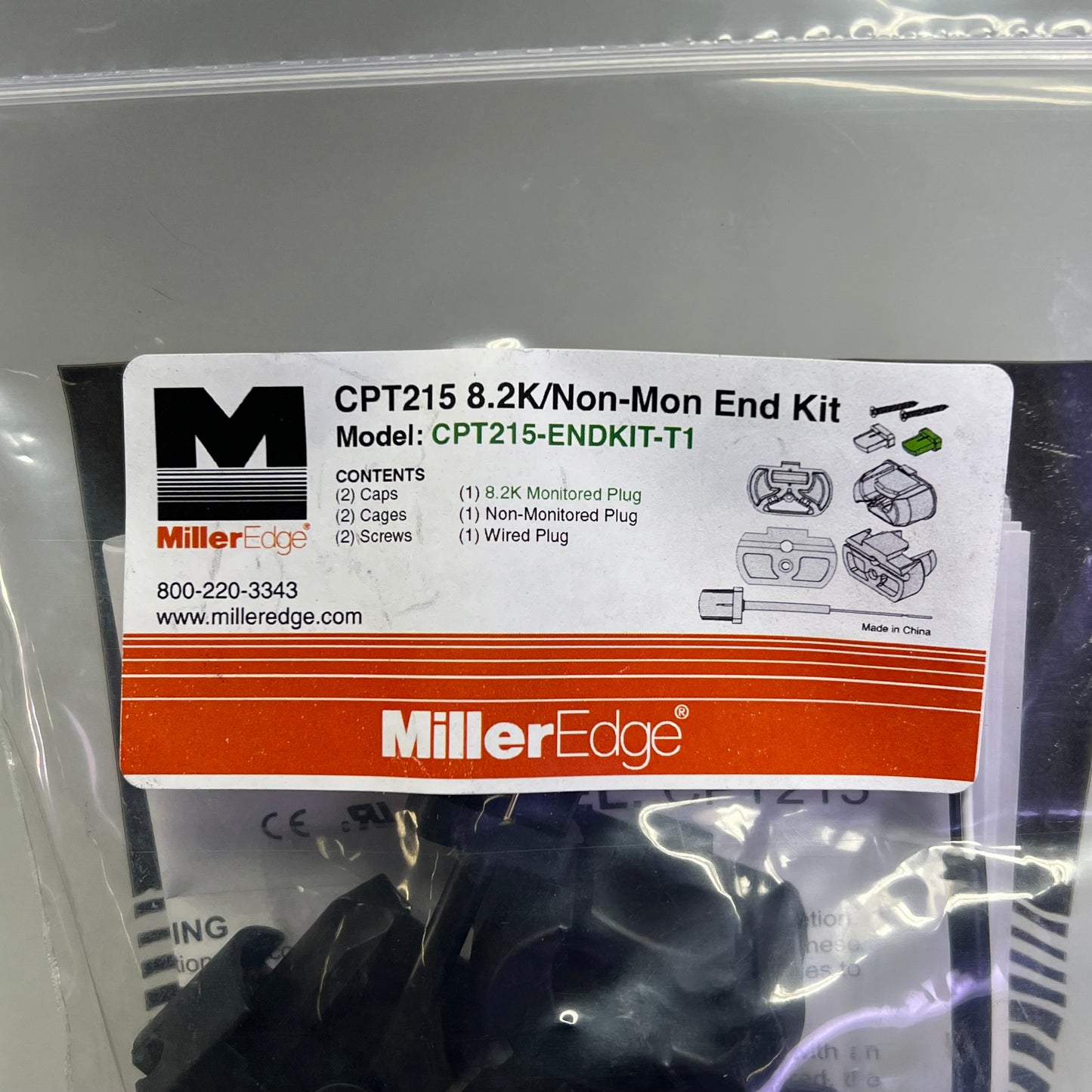 MILLER EDGE 8.2K & Non-Monitored End 9 Piece Kit Black/Green CPT215-ENDKIT-T1