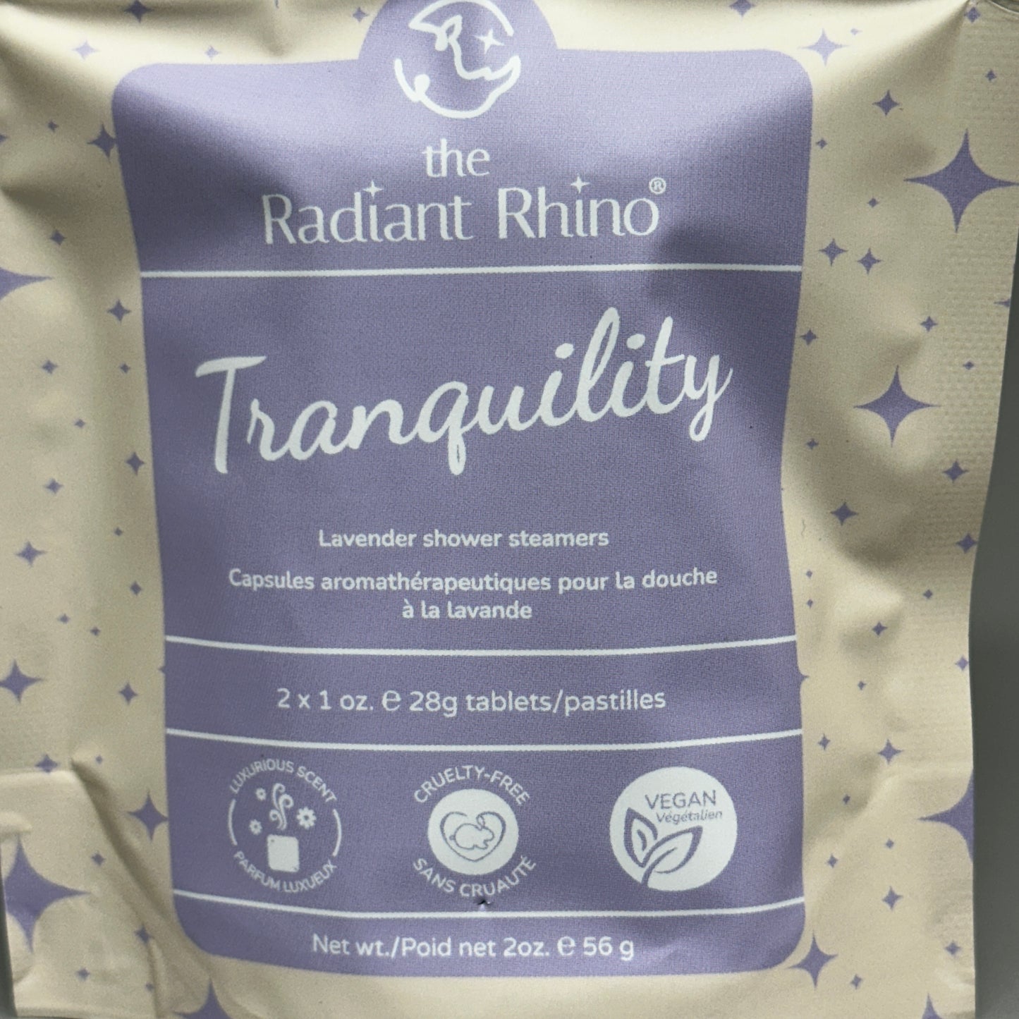 THE RADIANT RHINO Tranquility (6 PACK) Lavender Shower Steamers 2 Tablets Each