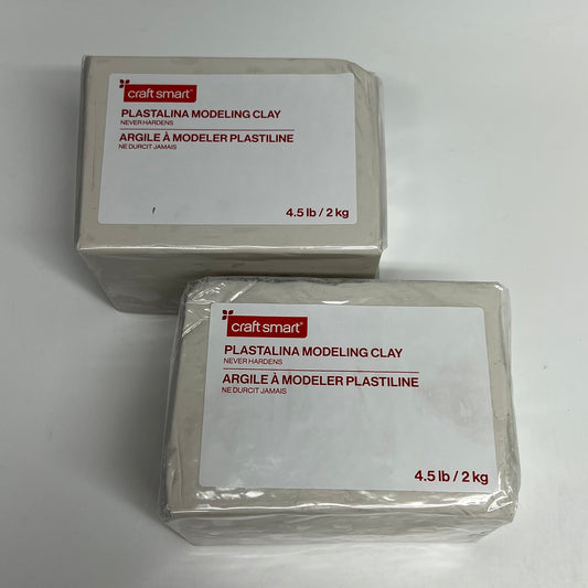 ZA@ CRAFT SMART (2 PACK,4.5 Lb EACH) Plastalina Modeling Clay Never Hardens White 772124