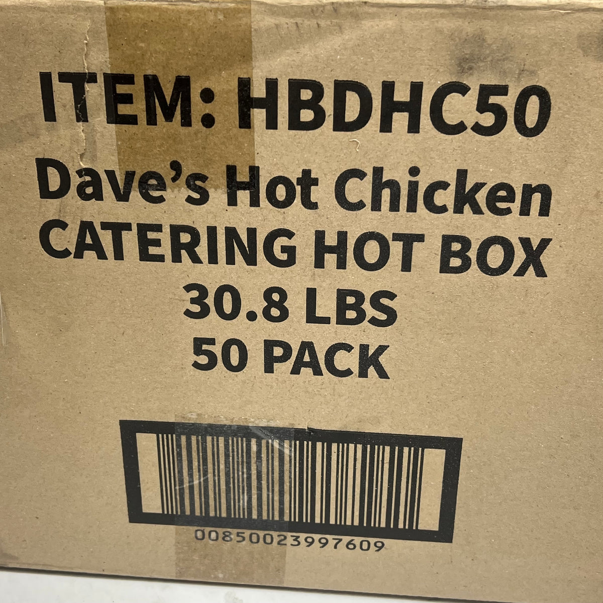 ZA@ DAVES HOT CHICKEN  (50 PACK) Catering Boxes  13.5"x9"x5" Red/Yellow (A-Is)