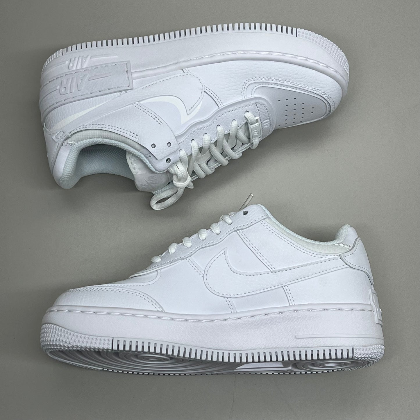 NIKE Air Force 1 Shadow Layered Double Branding Sz Women's 7 White CI0919-100