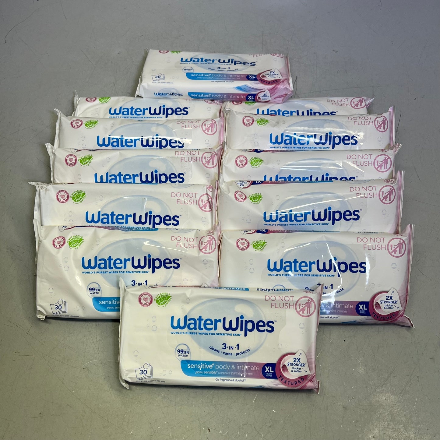 ZA@ WATER WIPES (12 PACK, 30 WIPES EACH) Sensitive Body & Intimate 3-In-1 Wipes XL BB 02/25