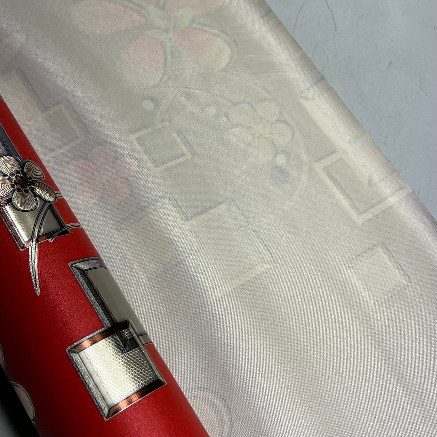 Home Décor Shimmery Floral & Shapes Dinning Table Cloth 54"x60' Red/Brown/Tan