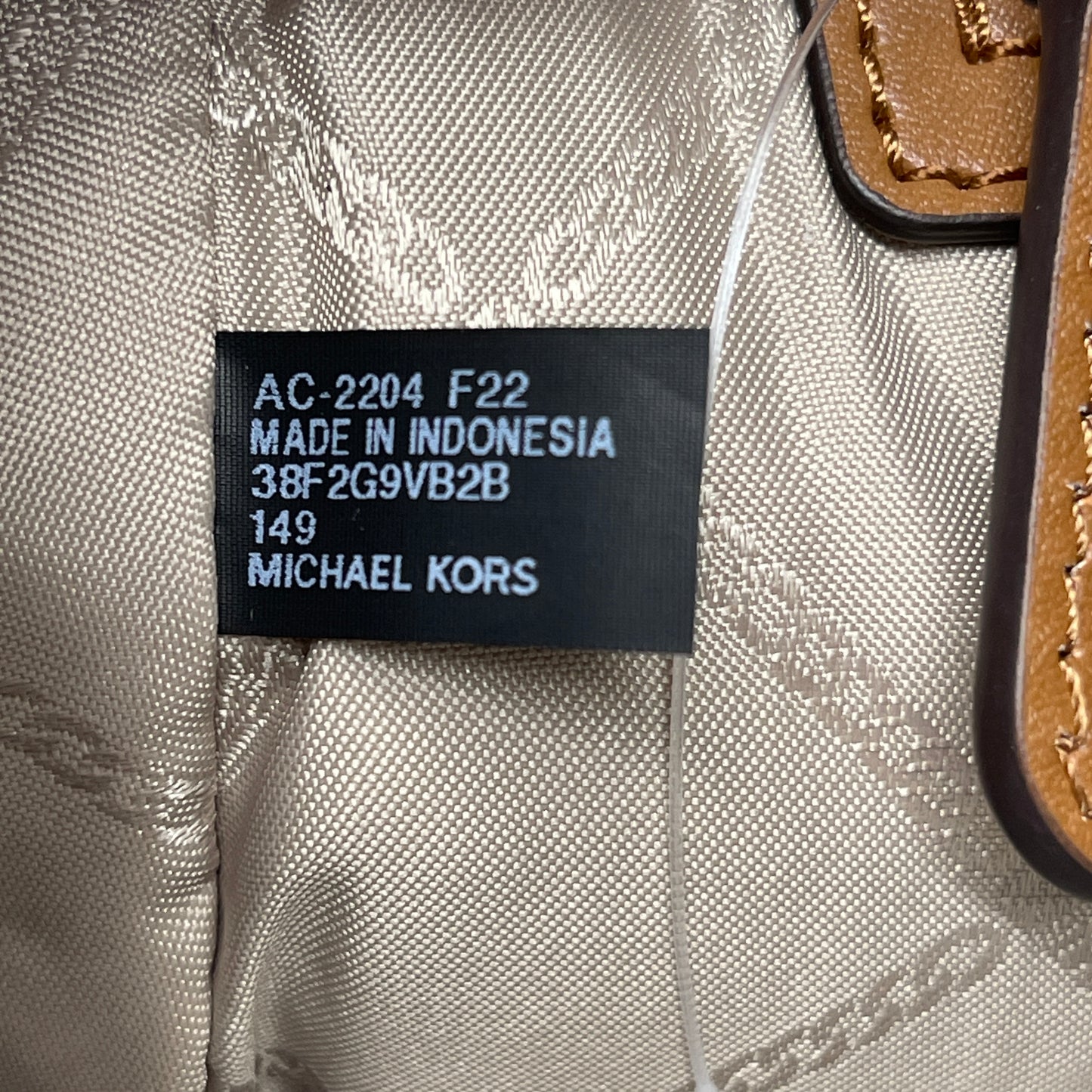 MICHAEL KORS Valerie Backpack Purse Vanilla / Acorn 38F2G9VB2B