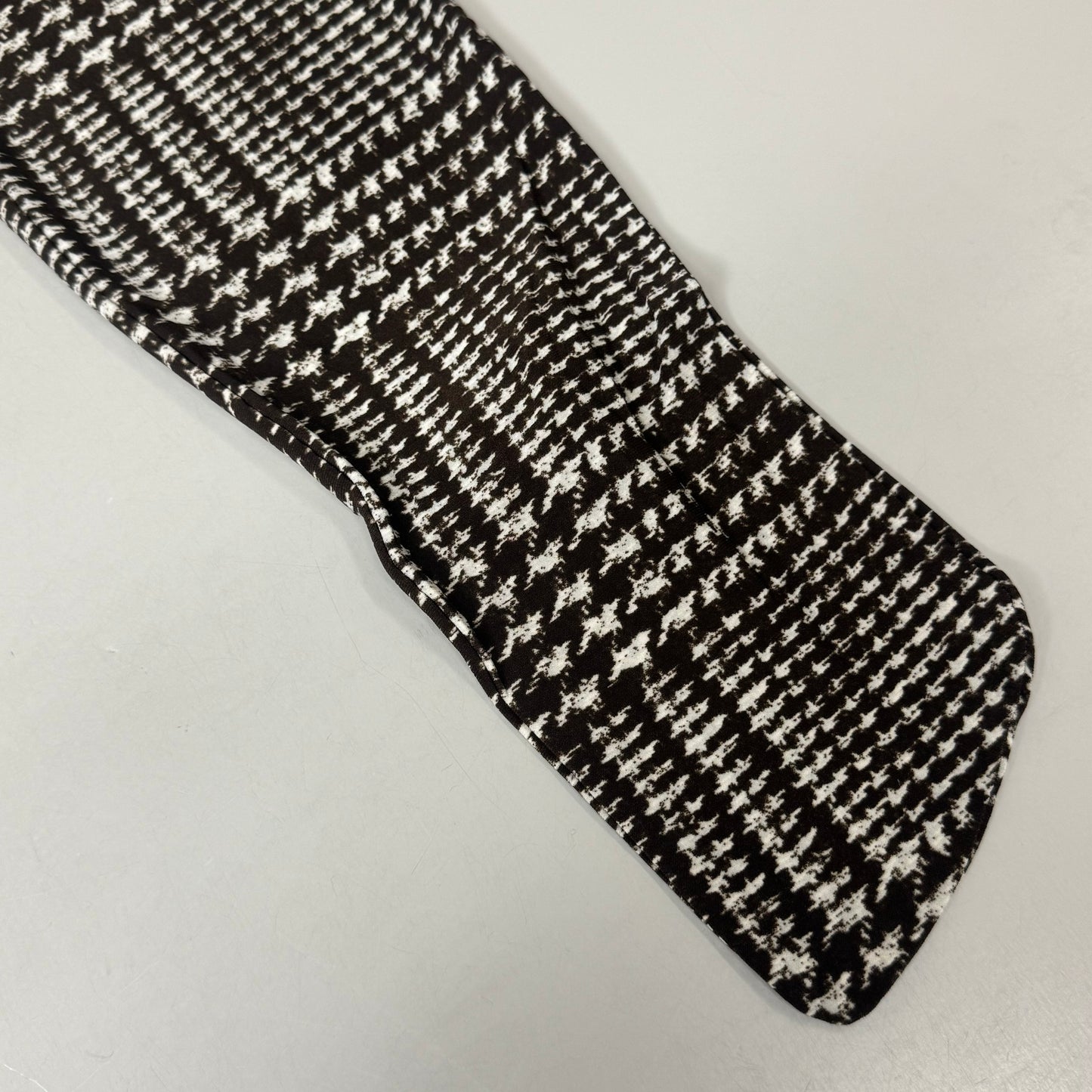 NORMA KAMALI Sleeve Open Back Catsuit Footsie Women's Sz XL/42 Chocolate Plaid