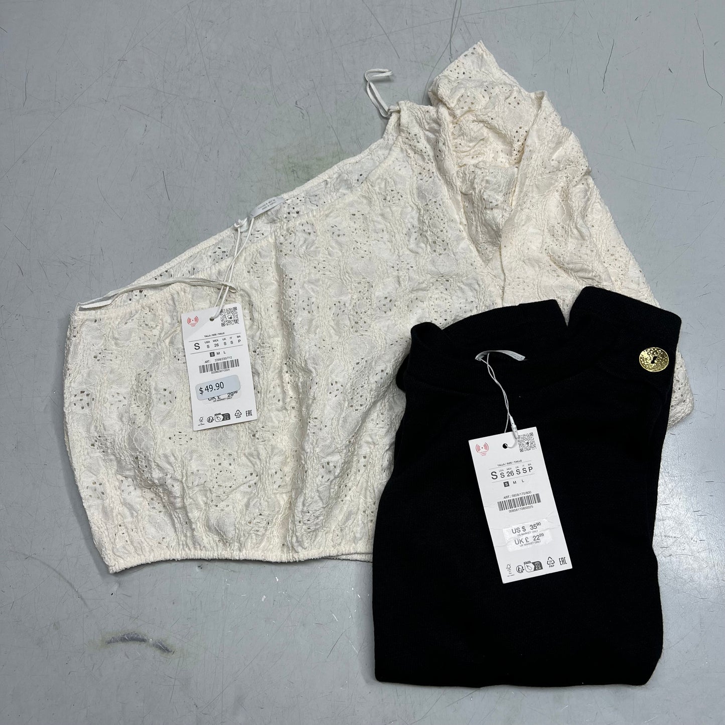 ZA@ ZARA Lot Of Assorted Clothing & Shoes Women's Sz S & 37 Multicolor