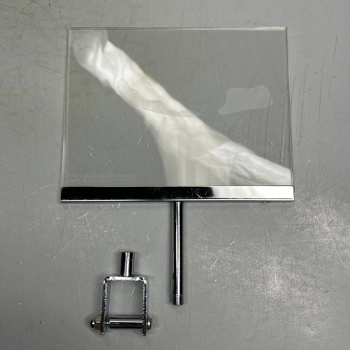 (10 PACK) Acrylic Merchandise Sign Holder W/ Rack Clamp 7" x 5.5" Chrome/Clear