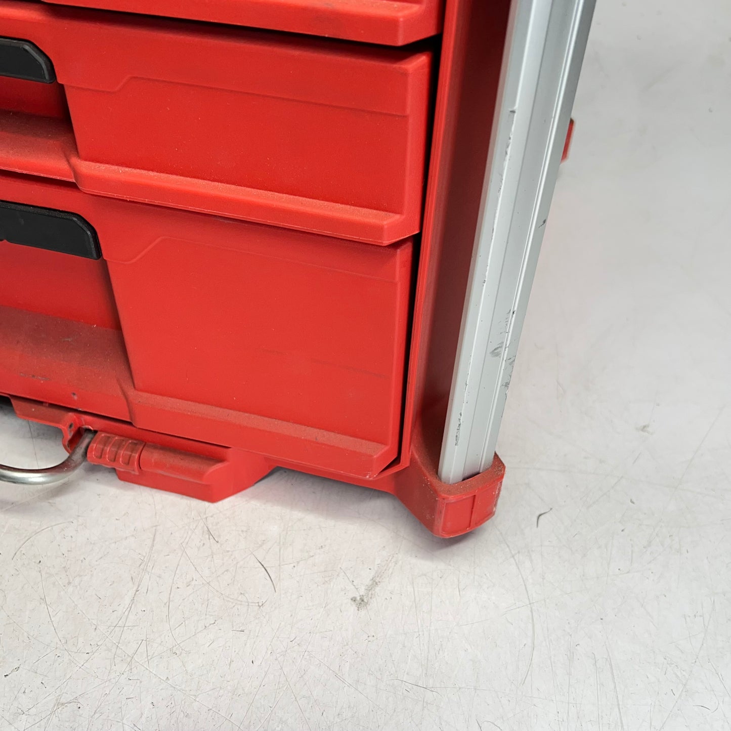 ZA@ MILWAUKEE Packout Modular 3-drawer Tool W/ Metal Reinforced Corner  Red/White |(Used)