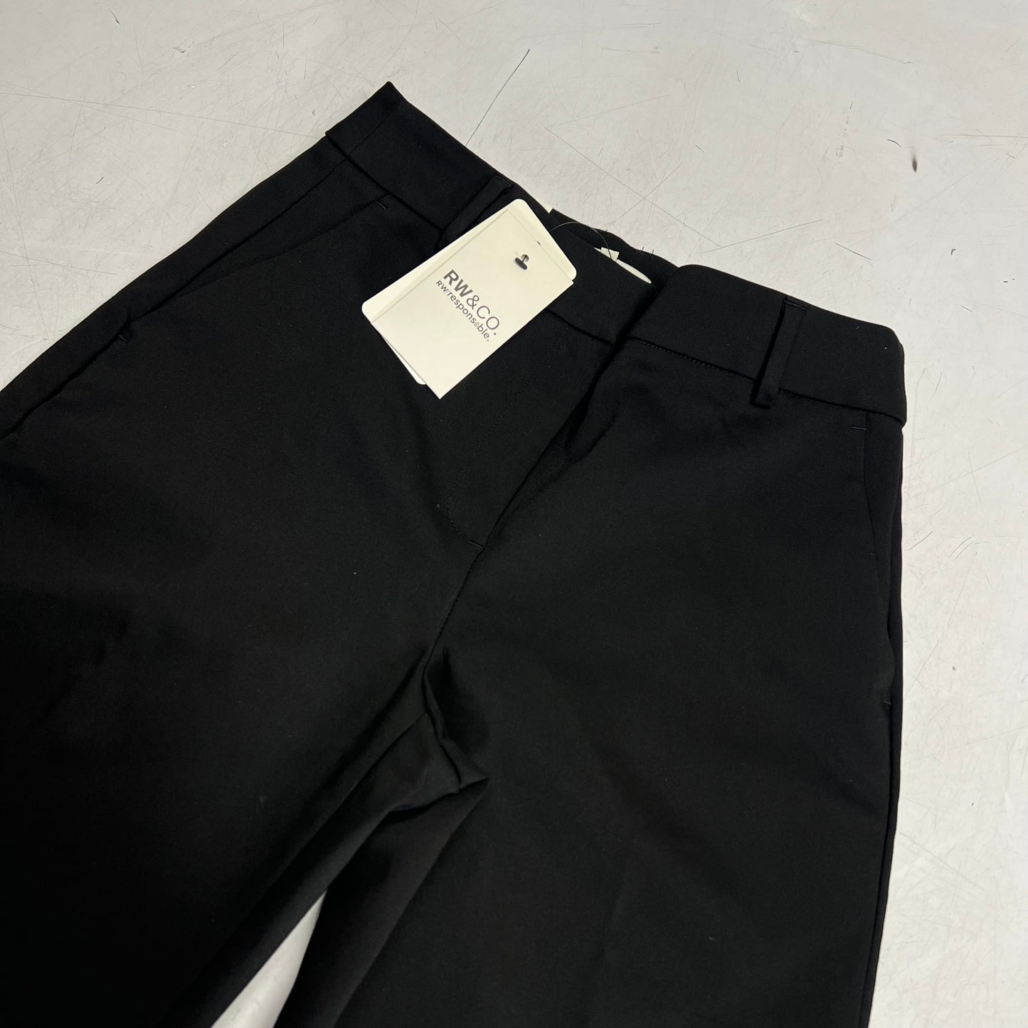 RW & CO Mid-rise Long Straight Leg Trousers  Women's Sz 2 Black 489621