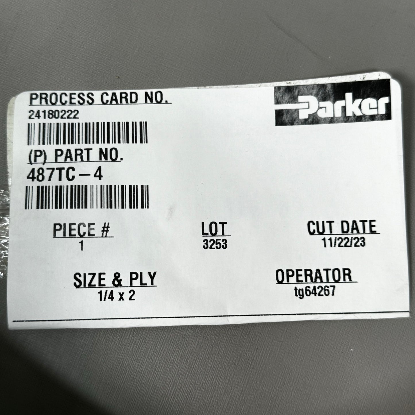 PARKER Global Core Hannifin Hydraulic Hose 1/4" 6,3mm 28MPa 4000PSI 487TC-4