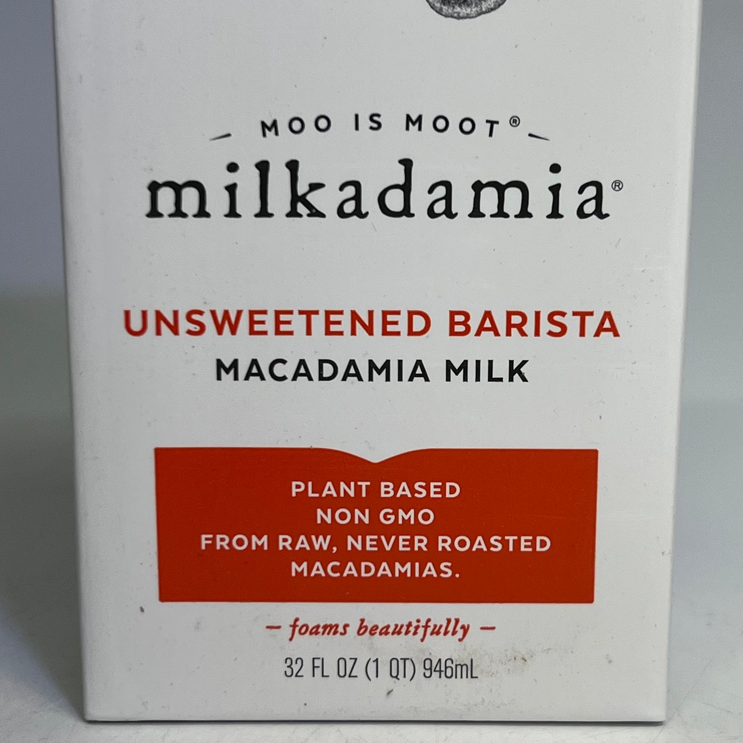 MILKADAMIA (12 PACK) Unsweetened Barista Macadamia Milk 32 fl oz. BB 11/26