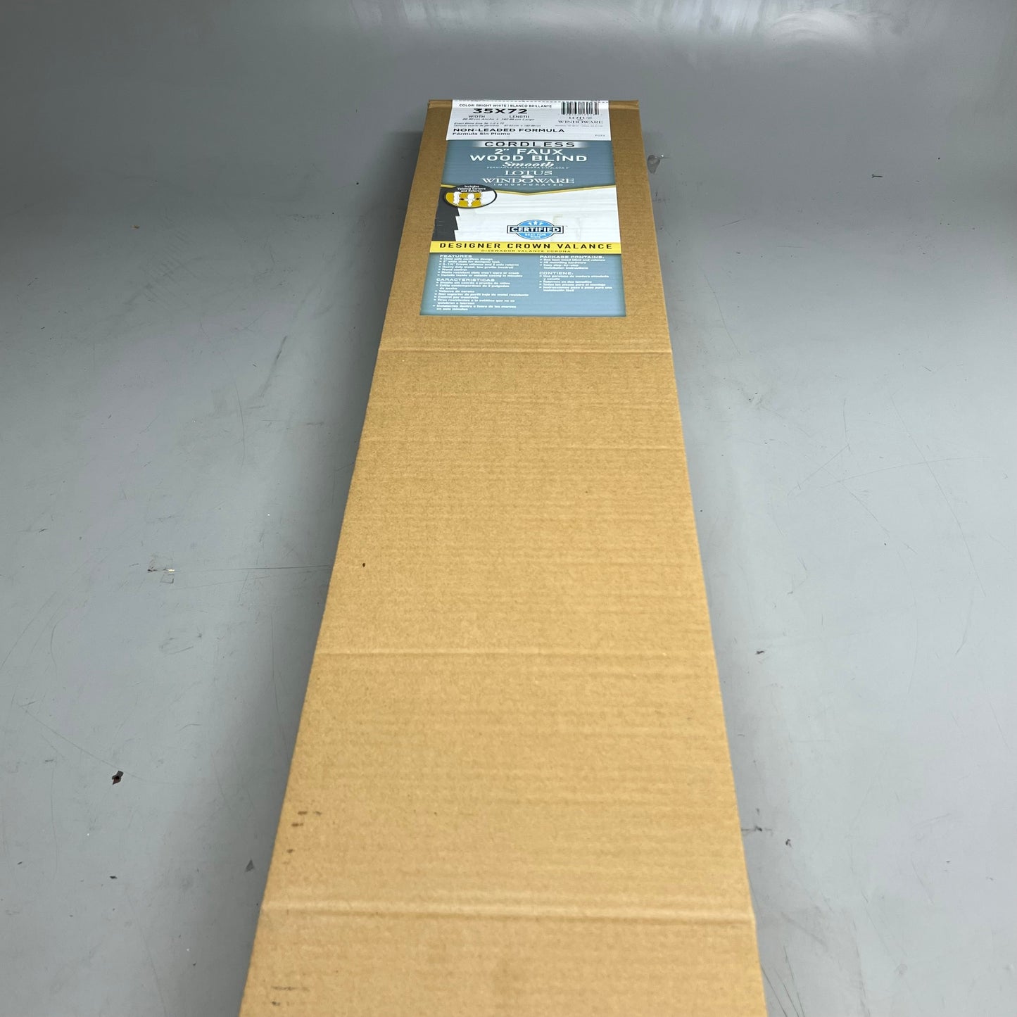 LOTUS & WINDOWARE 35 X 72 2" Faux Wood Blind Bright White