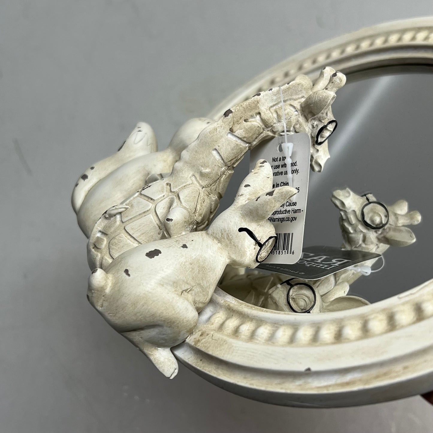 RAZ IMPORTS 2024 Critter Friends In Mirror Decoration 8.75" White 4410183