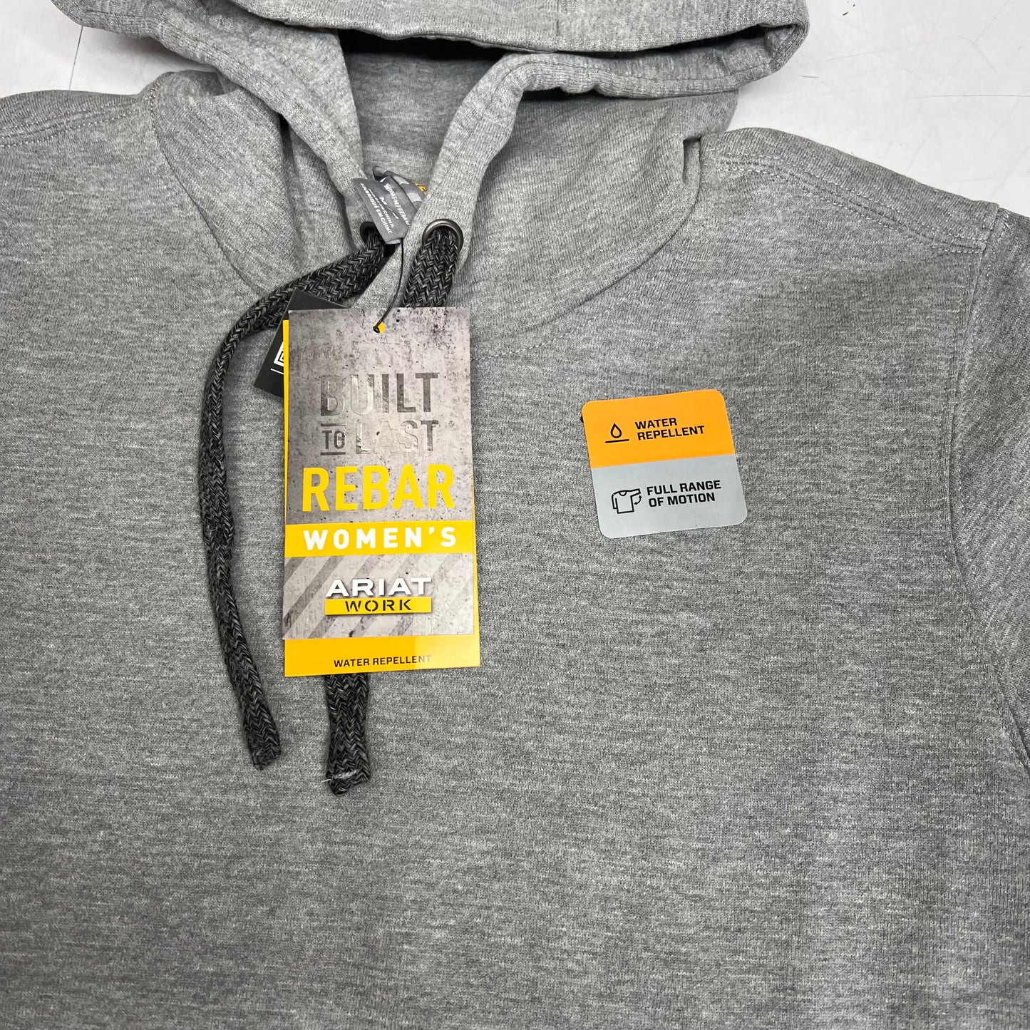 ARIAT Embroidered Rebar Graphic Hoodie Women's Sz M Heather Grey 10037619