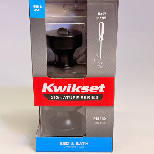 ZA@ KWIKSET Signature Series Bed & Bath Microban PISMO Matte Black 97300-930(New-Other)