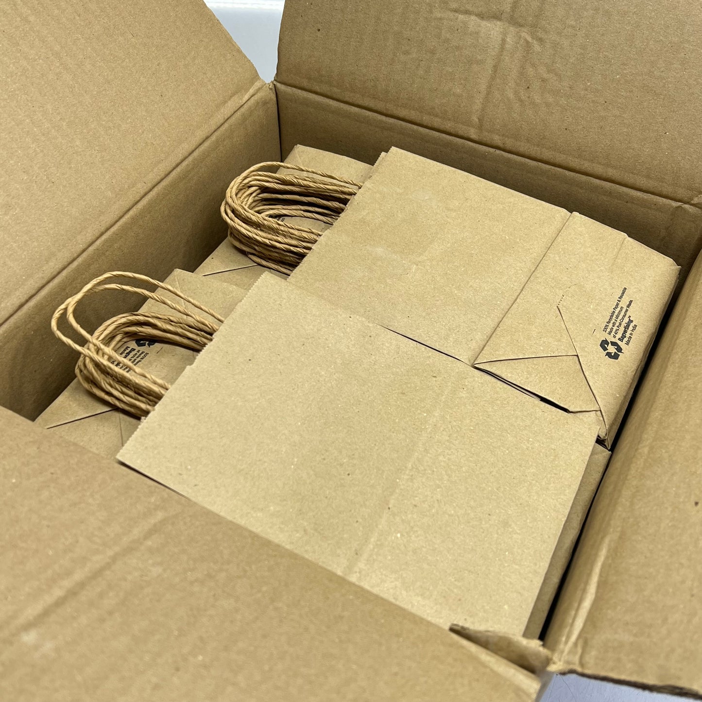 (250 PACK) Kraft Mini Paper Bags W/ Twisted Handles 11"Lx6"Wx3"D Natural